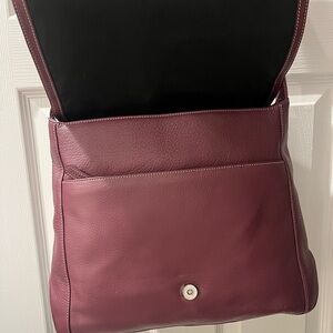 Levenger leather messenger bag